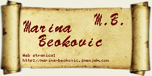 Marina Beoković vizit kartica